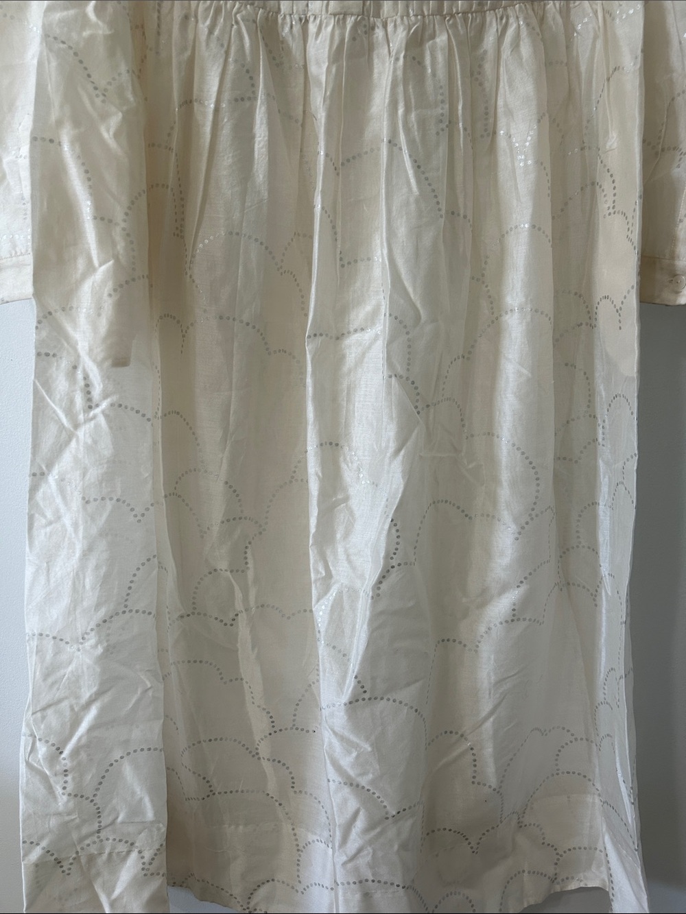 NicoBar Crescent Pintuck Kurta Ivory/Silver Cotton/Silk Size Medium NWT Tunic - Picture 6 of 16